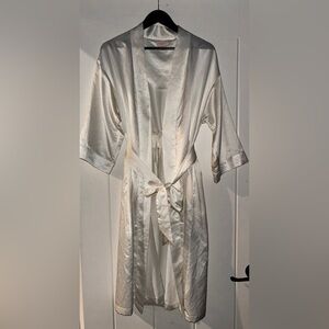 Cabernet By Sleep Sense‎ Intimate Bride Satin Self Tie Robe Bathrobe Women S